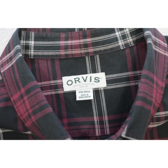 ORVIS Country Shirt Rugged Plaid Button Up Long Sleeve Mens Size 2XL XXL - Picture 6 of 7